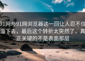 91网与91网浏览器这一回让人忍不住追下去，最后这个转折太突然了，真正关键的不是表面那层