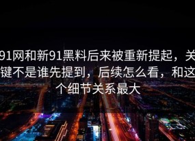 91网和新91黑料后来被重新提起，关键不是谁先提到，后续怎么看，和这个细节关系最大