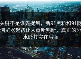 关键不是谁先提到，新91黑料和91网浏览器起初让人重新判断，真正的分水岭其实在后面