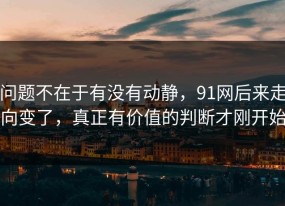 问题不在于有没有动静，91网后来走向变了，真正有价值的判断才刚开始