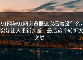 91网与91网浏览器这次看着没什么，实际让人重新判断，最后这个转折太突然了