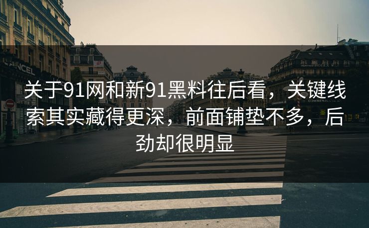 关于91网和新91黑料往后看，关键线索其实藏得更深，前面铺垫不多，后劲却很明显