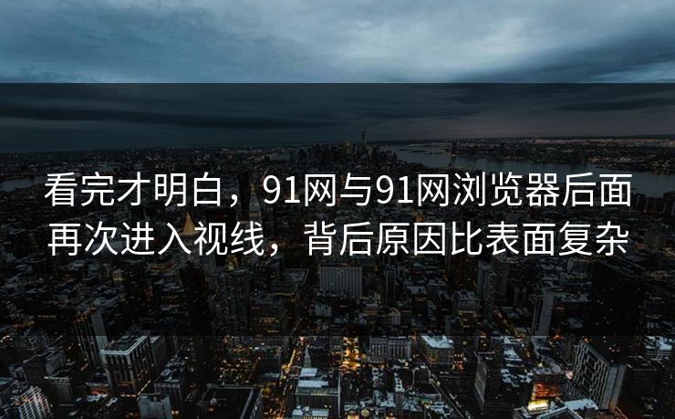 看完才明白，91网与91网浏览器后面再次进入视线，背后原因比表面复杂