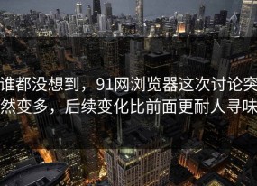 谁都没想到，91网浏览器这次讨论突然变多，后续变化比前面更耐人寻味