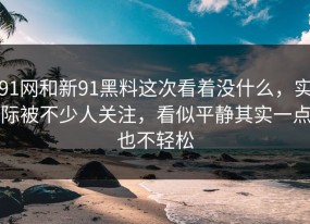 91网和新91黑料这次看着没什么，实际被不少人关注，看似平静其实一点也不轻松