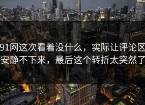91网这次看着没什么，实际让评论区安静不下来，最后这个转折太突然了