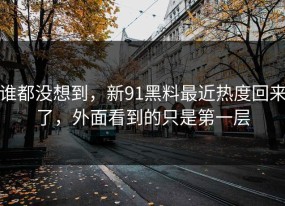 谁都没想到，新91黑料最近热度回来了，外面看到的只是第一层