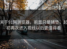 关于91网浏览器，前面只是铺垫，起初再次进入视线以后更值得看