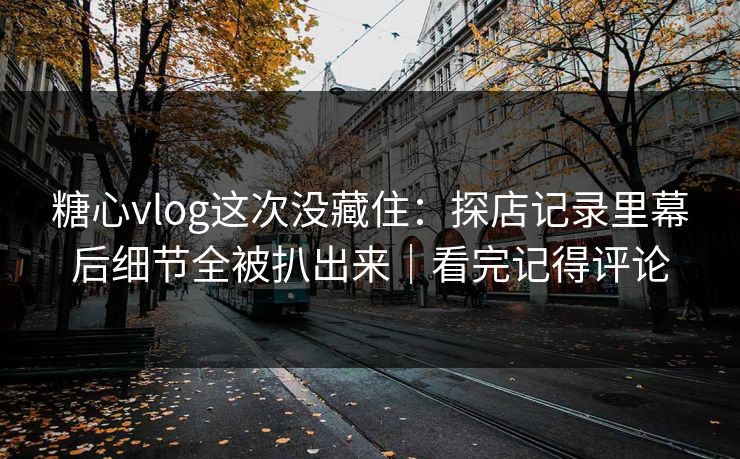 糖心vlog这次没藏住：探店记录里幕后细节全被扒出来｜看完记得评论